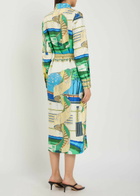 Tory Burch Printed Silk Midi Shirt Dress Multicoloured