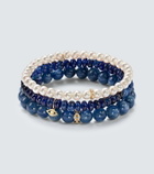 Sydney Evan 14kt gold bracelet bundle with pearl, kyanite, diamonds and sapphires