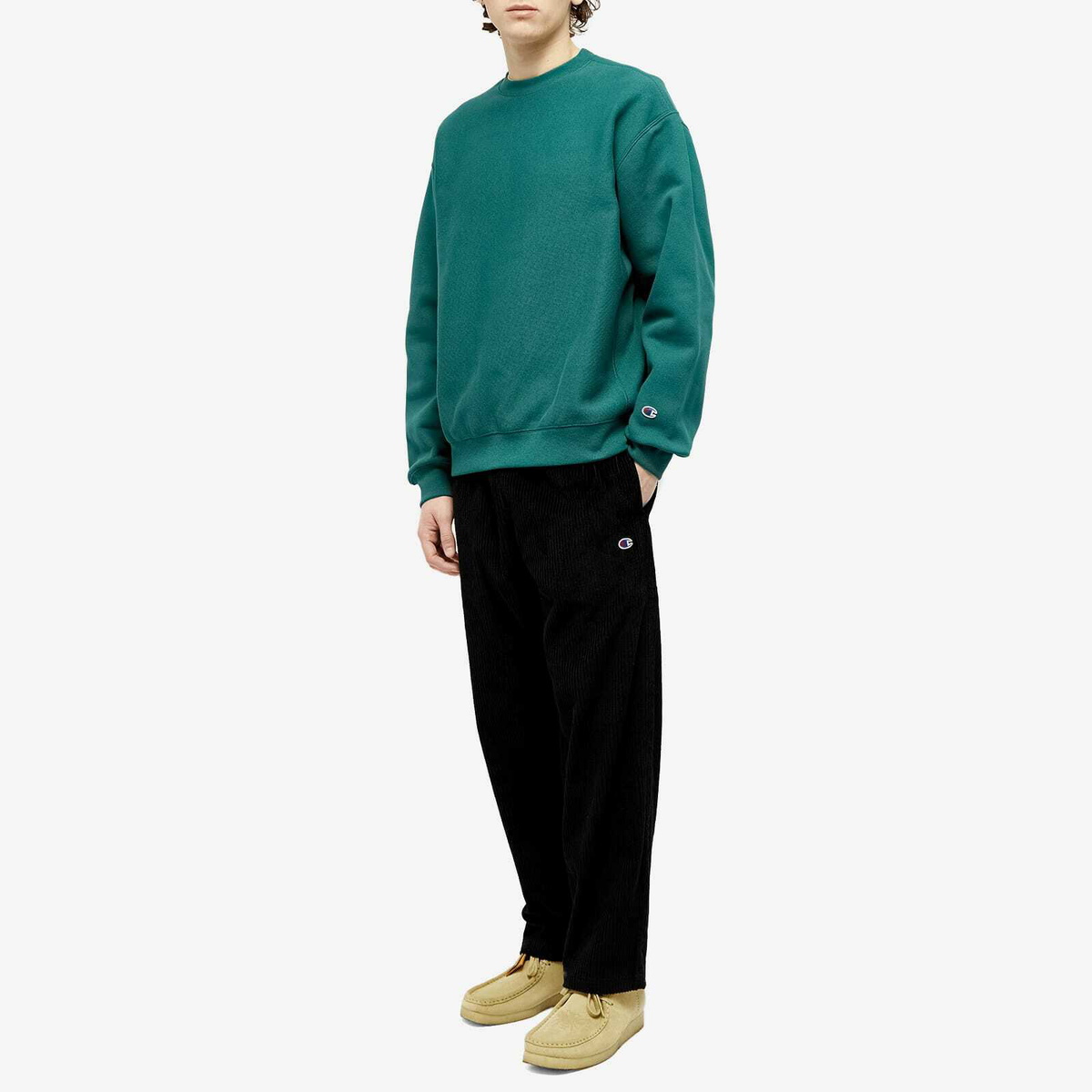 Champion Reverse Weave Men's Classic Crew Sweat in Green
