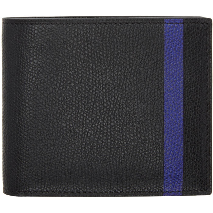 Photo: Valextra Black and Blue Stripe 6CC Bifold Wallet