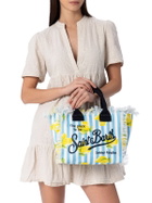 MC2 Saint Barth Striped Cotton Canvas Colette Handbag