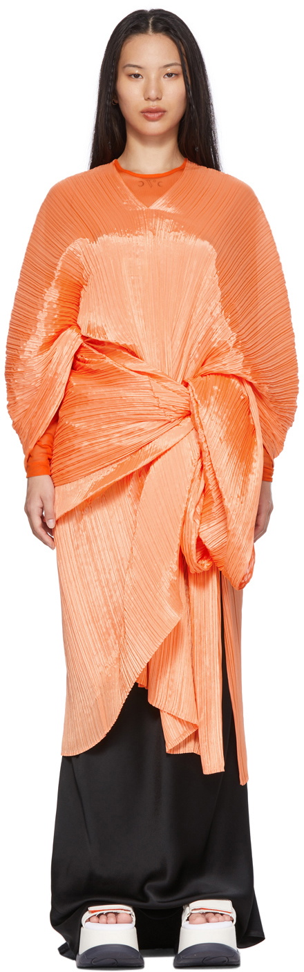 Pleats Please Issey Miyake Orange Bouquet Colors Madame T Scarf