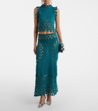 Rabanne Embellished cotton crochet top