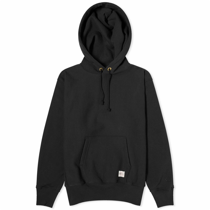 Photo: Champion Men's Made in USA Reverse Weave Hoodie in New Ebony