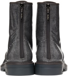 Max Mara Grey Wool Beth Combat Boots