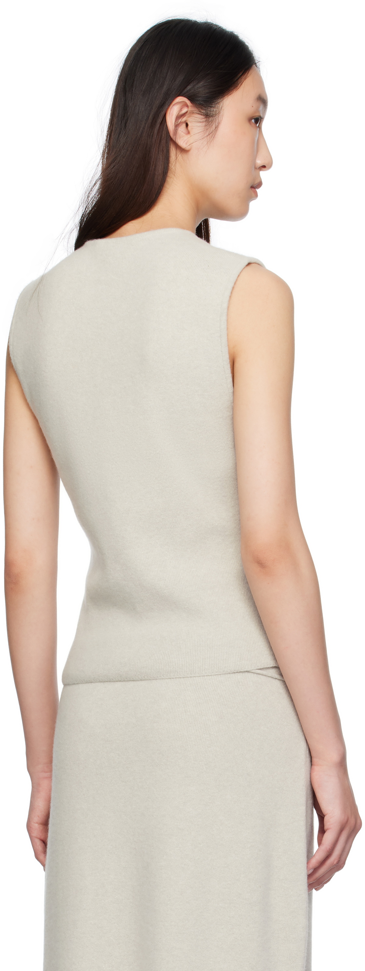 LE17SEPTEMBRE Gray Button Down Knit Tank Top