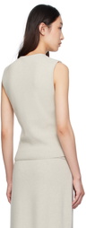 LE17SEPTEMBRE Gray Button Down Knit Tank Top