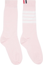 Thom Browne Pink Cotton 4-Bar Mid Calf Socks