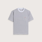 Danton Men's Pocket T-Shirt in Heather White/Charcoal Stripe