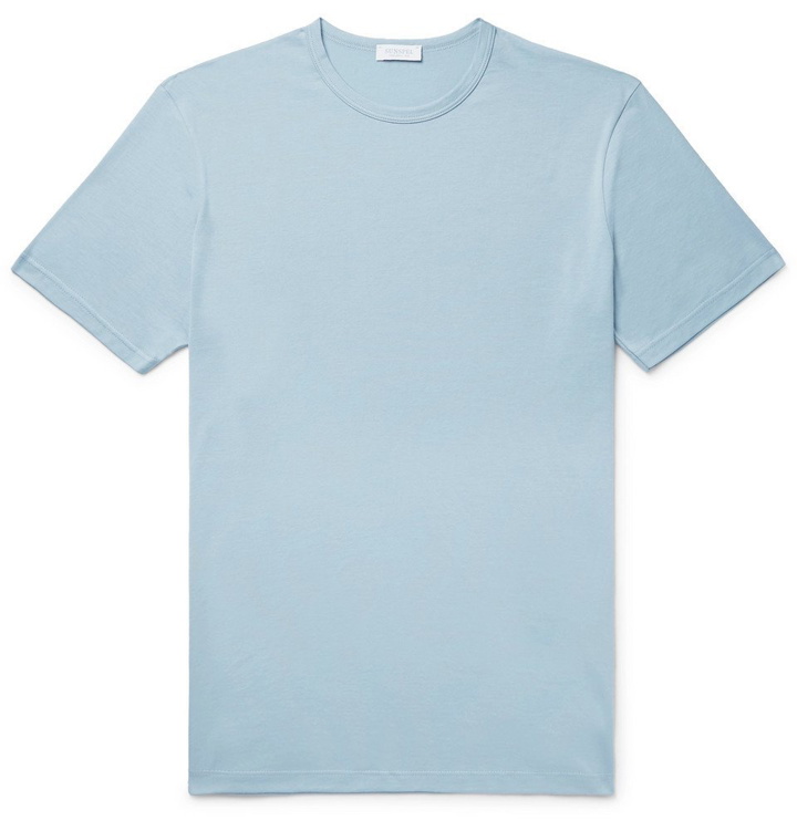 Photo: Sunspel - Slim-Fit Cotton-Jersey T-Shirt - Men - Sky blue