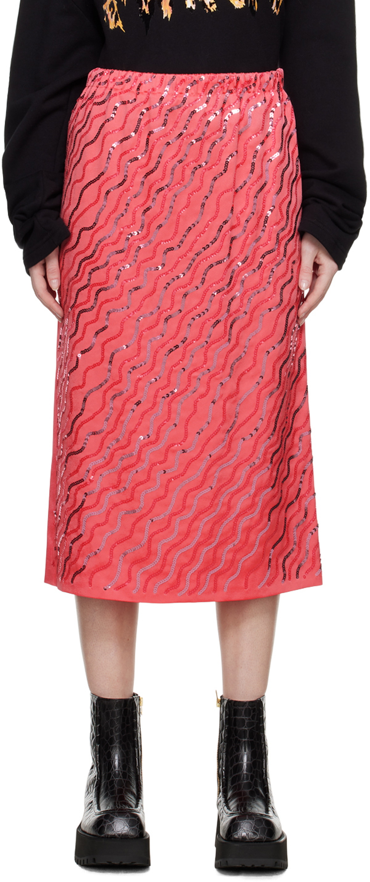 Marni Pink Sequin Midi Skirt Marni