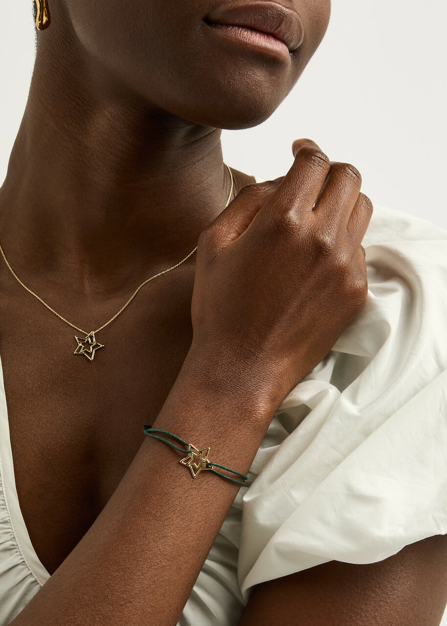 Aliita Star Cord Bracelet - Dark Green - One Size