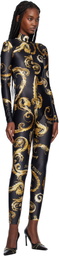 Versace Jeans Couture Black & Gold Chromo Couture Catsuit