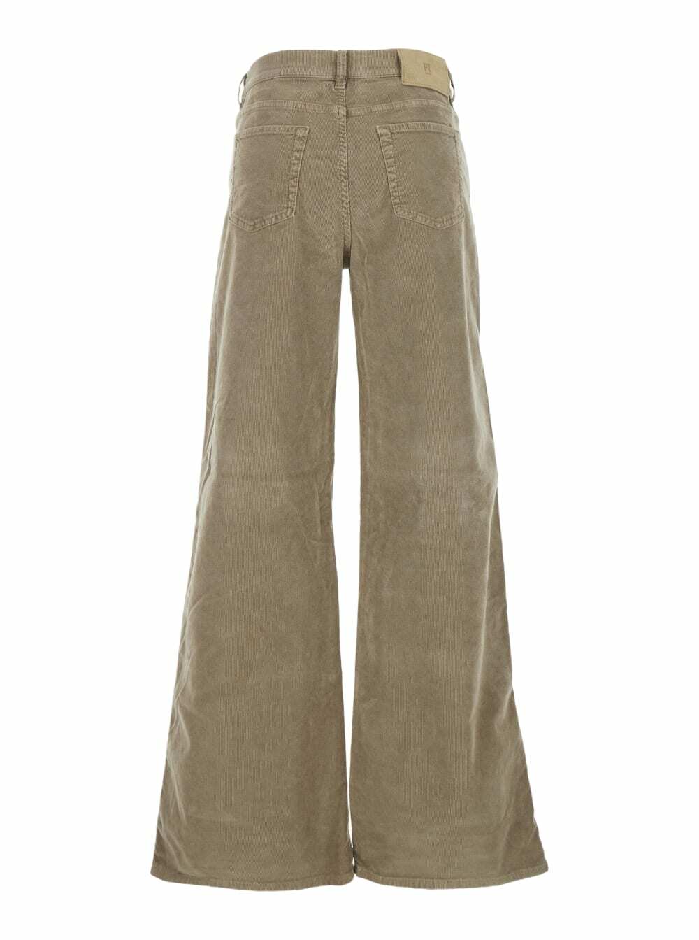 PT Torino cindy Beige Pants With Logo Patch On The Rear And Wide Leg In Corduroy Woman