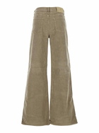 PT Torino cindy Beige Pants With Logo Patch On The Rear And Wide Leg In Corduroy Woman