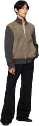 Ferragamo Brown Leather Insert Jacket