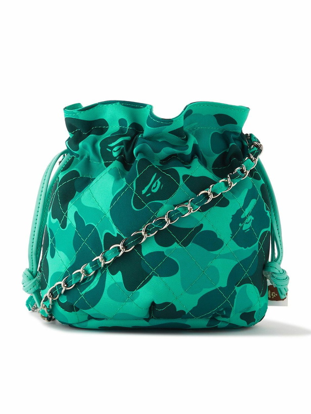 Photo: SAINT Mxxxxxx - BAPE® Chain-Embellished Camouflage-Print Canvas Pouch