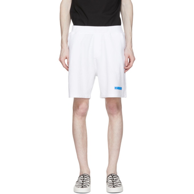 Photo: Dsquared2 White Jersey Logo Shorts