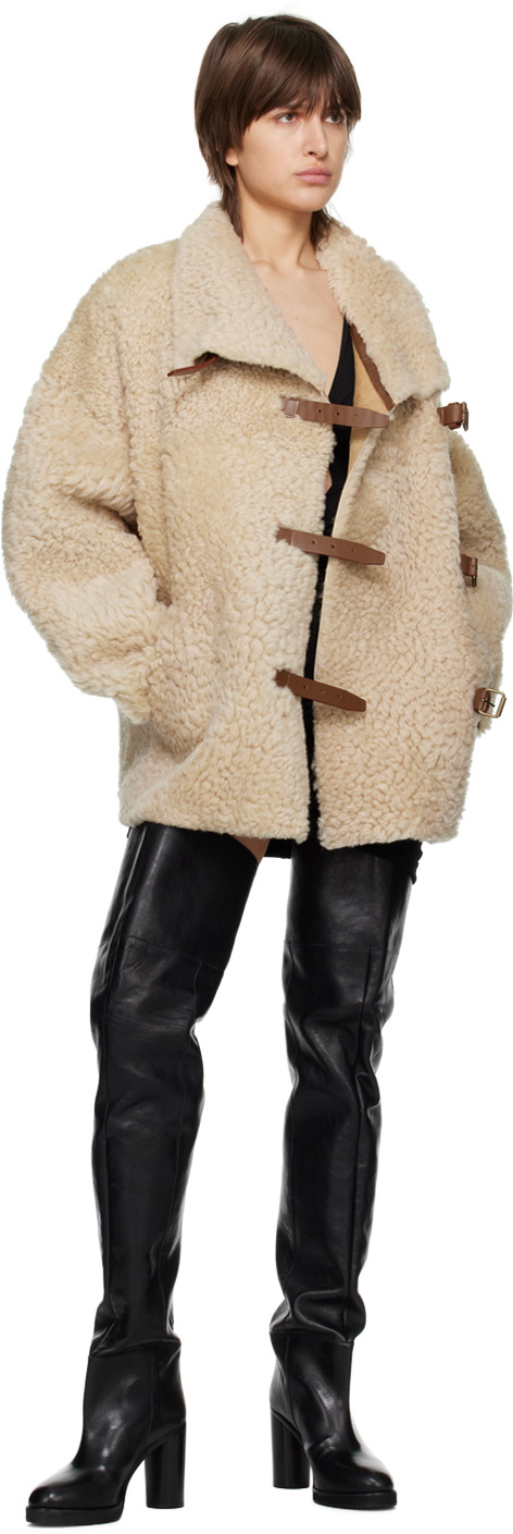 Isabel Marant Beige Bealila Shearling Coat