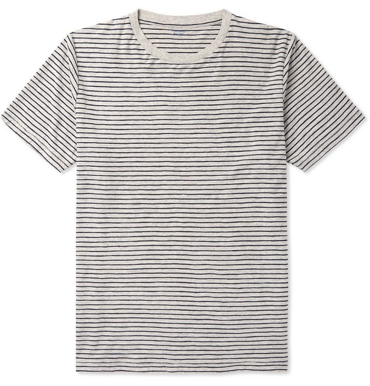 Photo: Hartford - Striped Mélange Cotton-Jersey T-Shirt - Men - Gray