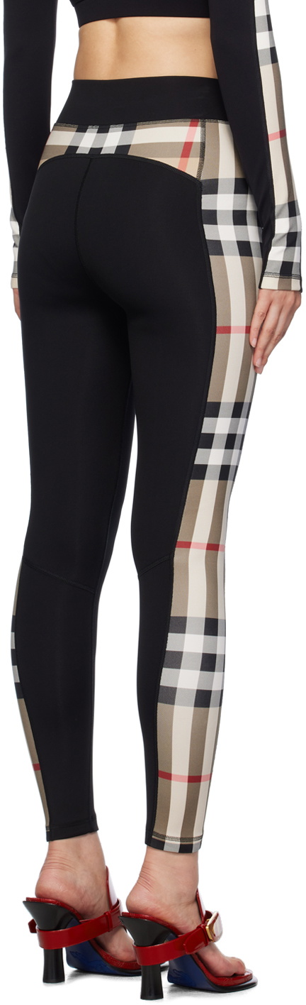 Burberry Black Check Trim Leggings