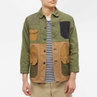 FDMTL Men's Patchwork Coverall Jacket in Khaki Rinse