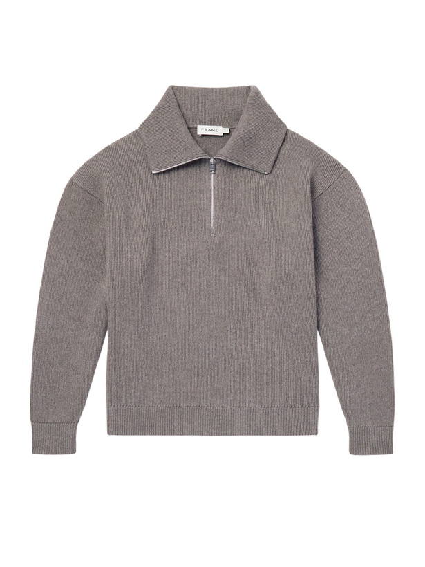 Photo: FRAME - Wool Half-Zip Sweater - Gray