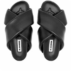 Jil Sander Wrap Front Slider Sandals in Black