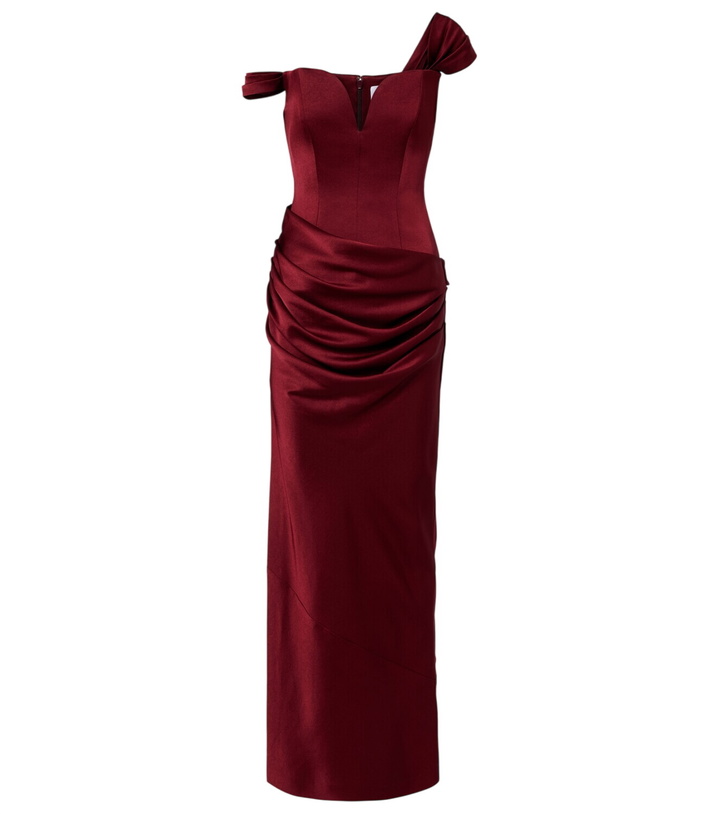 Photo: Alex Perry Draped crêpe satin bustier gown