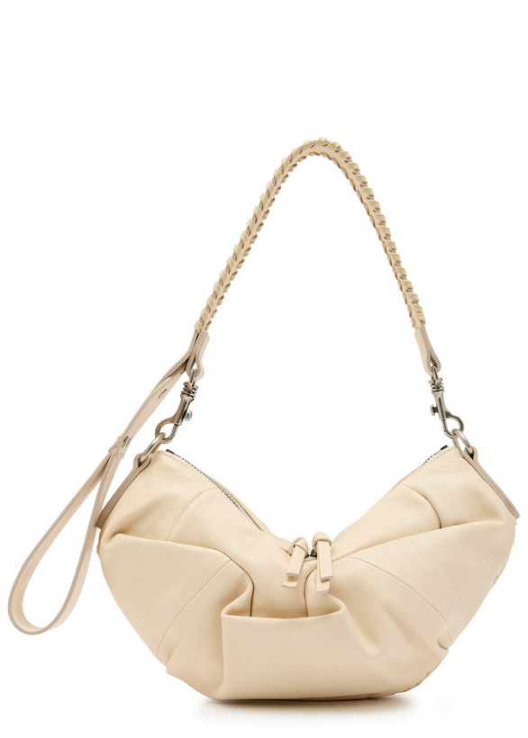 Photo: Vivienne Westwood Agnes Small Gathered Leather Shoulder bag - Cream - One Size
