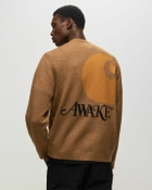 Awake Awake Ny X Carhartt Wip Cardigan Brown Zippers & Cardigans