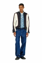Diesel Colour-block biker jacket with piping - Jackets Mens in Multicolor