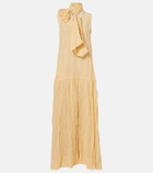 Plan C Scarf-detail cotton-blend maxi dress