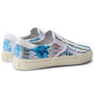 AMIRI - Skel-Toe Tie-Dye Canvas and Leather Slip-On Sneakers - Blue