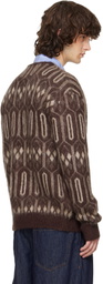 NEEDLES Burgundy Mohair Geometric Cardigan