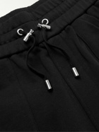 Balmain - Logo-Flocked Cotton-Jersey Drawstring Shorts - Black