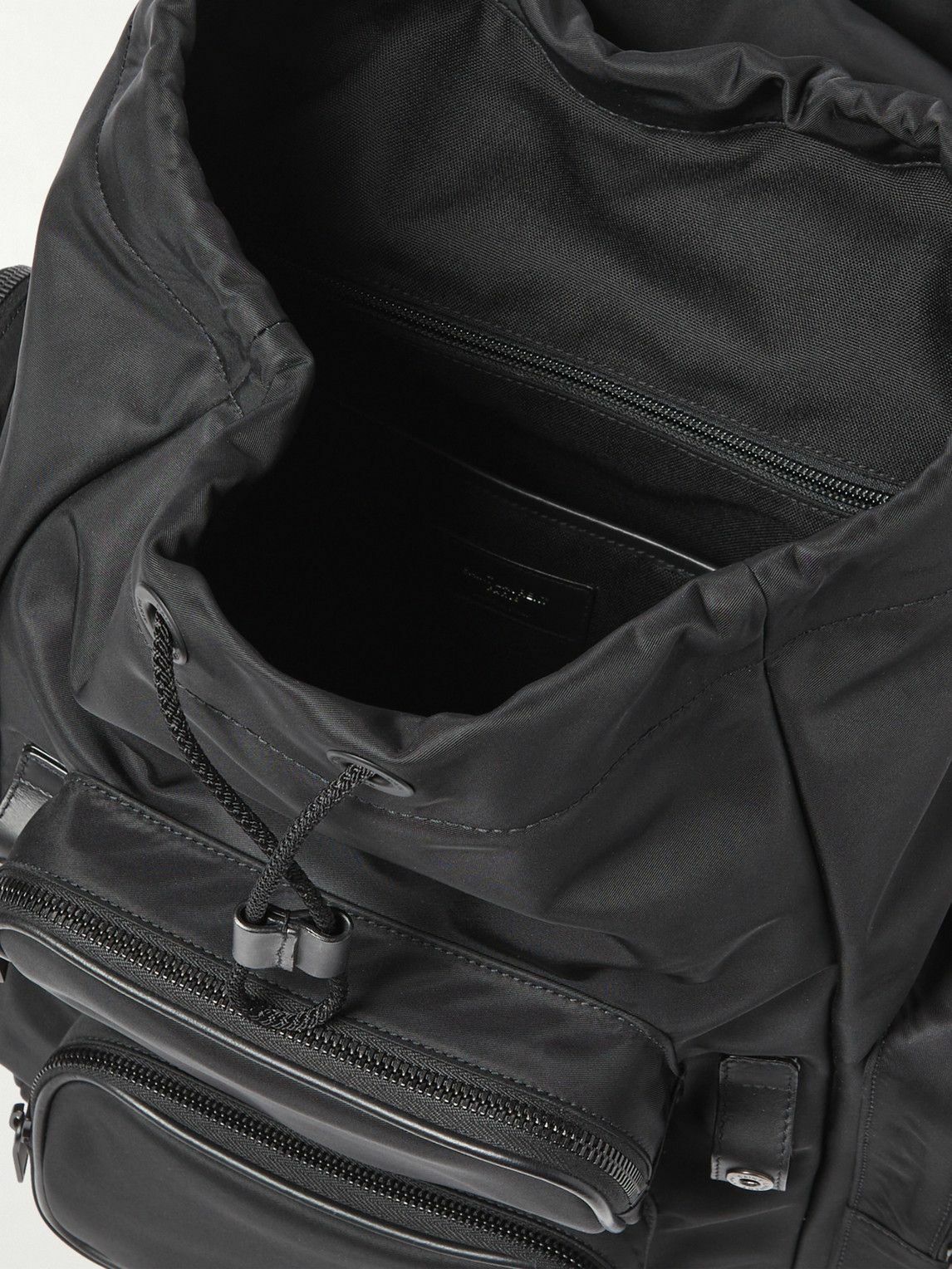 Saint Laurent City Backpack in ECONYL /Smooth Leather and Nylon - Black - Men