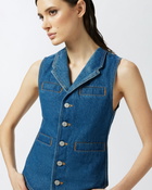 Pinko Reimagine By Pinko X Patrick Mc Dowell Slim Fitting Denim Waistcoat Rinse Wash