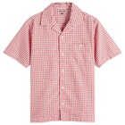 Dubbleware Men's Quincy Seersucker Vacation Shirt in Red