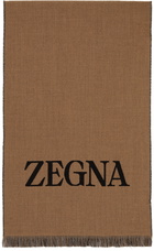 ZEGNA Tan & Gray Wool Scarf