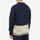 Folk Men's Puzzle Zip Fleece in Woad