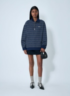 Miu Miu Striped ZIp-Up Polo Shirt