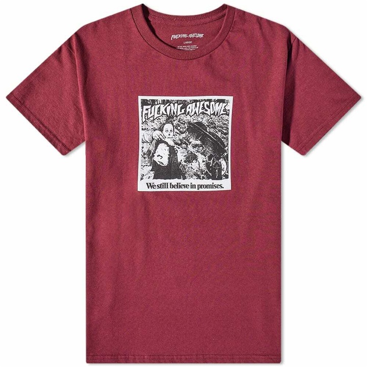 Photo: Fucking Awesome Men's Promises T-Shirt in Maroon