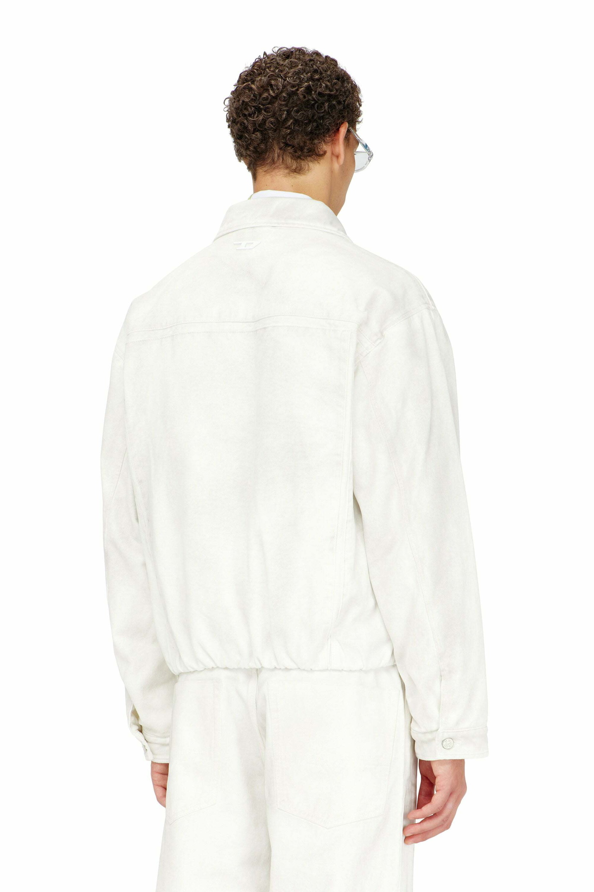 Diesel Elasticated trucker jacket in denim - Denim Jackets Mens in White