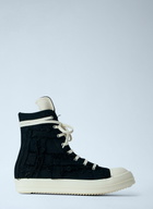 Rick Owens DRKSHDW Frayed Denim High-Top Sneakers