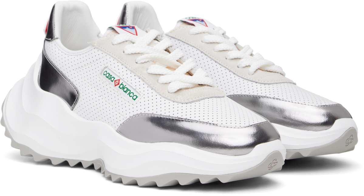 Casablanca White & Silver Atlantis Sneakers