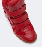 Isabel Marant Beckett leather and suede wedge sneakers