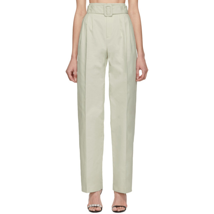 Off-White Off-White Cotton Front Pleat Trousers Off-White