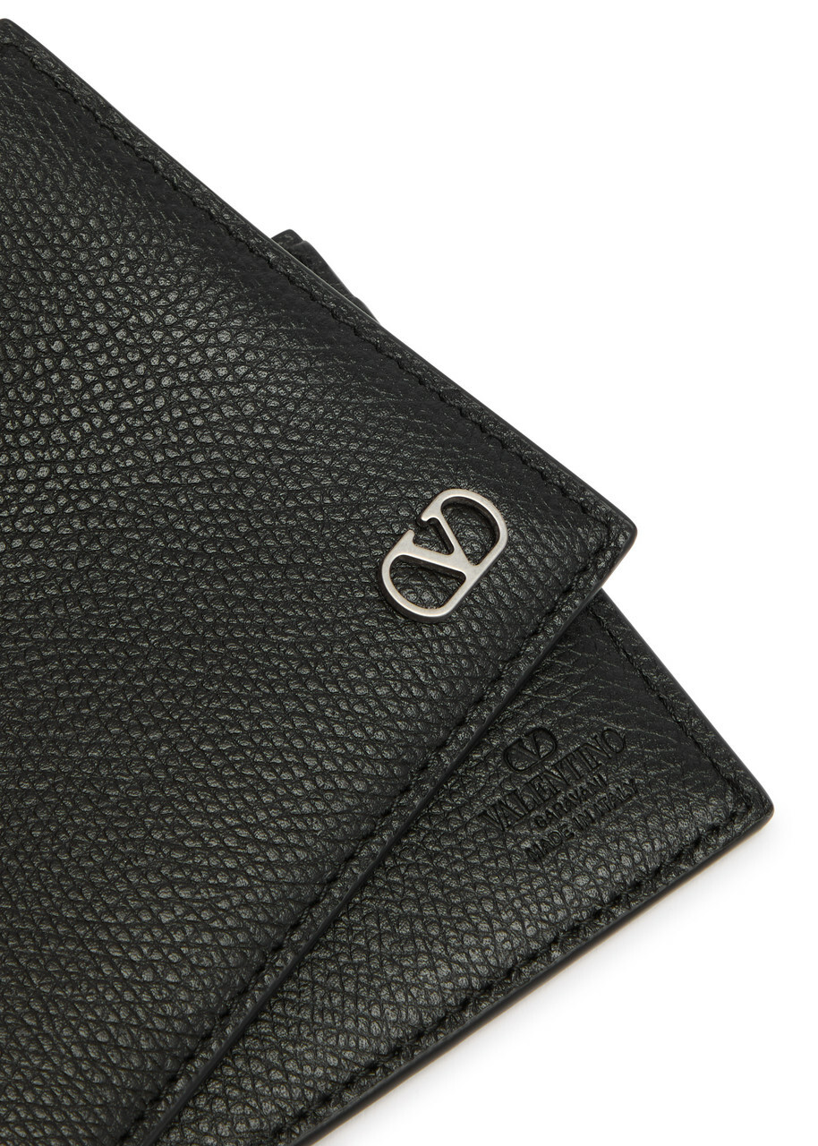 Valentino VLogo Grained Leather Wallet - Black - One Size