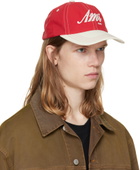 AMI Paris Red & White 'AMI' Embroidery Bicolor Cap